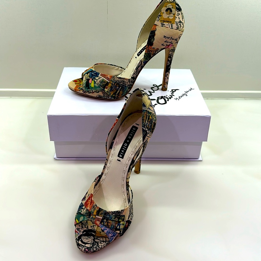 Alice and Olivia Peep Toe Heels